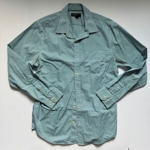 Banana Republic Non-Iron Tailored Slim Fit Green/White Plaid Size Medium